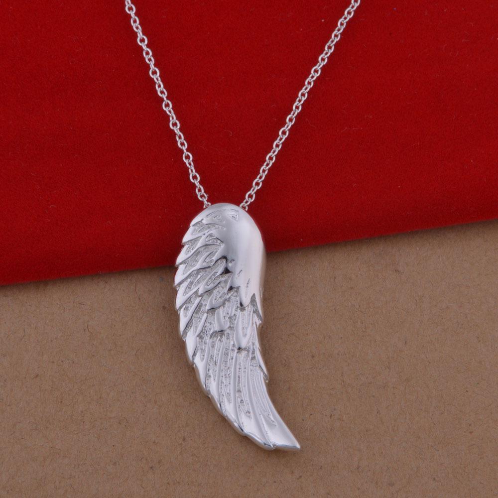 925 Sterling Silber Engelsflügel Halskette, Koreanischer Stil, Auf Lager