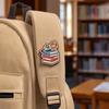 Yousheng Metal Base Brooch Pin, Enamel Girl Reading Book Design Lapel Pin, Cartoon Style Literary Artistic Pin for Backpacks Sweatshirts Suit
