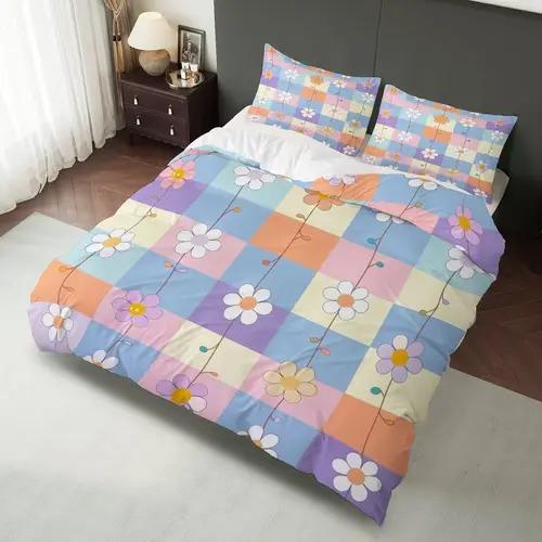 

Pink Blue Cloud Pattern Duvet Cover Queen King Size Starry Sky Bedding Set Girls Room Decoration Dream Garden Quilt Cover 3 Pcs EU Single(135x200cm)