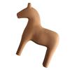 Wooden Horse Figurine Sturdy Pinewood Hand Painted Simple Pure Color Horse Statue for Family Office Tabletop