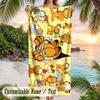 Garfield Beach Towel, Personalized Custom Text, Quick Dry Soft Large Towel For Swimming Pool Travel