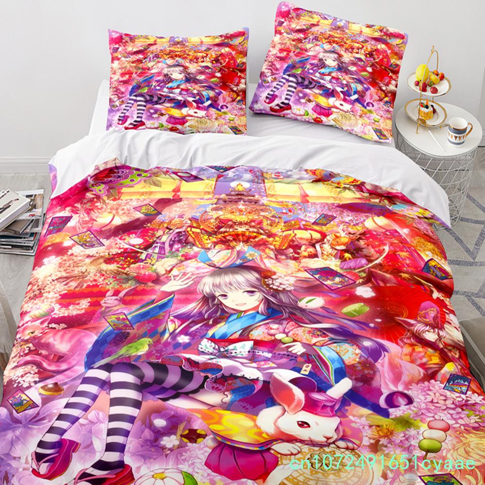 Anime Kawaii Sexy Meisje Beddengoed Set Jongens Meisjes Eenpersoons Tweepersoons Maat Dekbedovertrek Kussensloop Bed Kinderen Volwassenen Mode Hometextiel