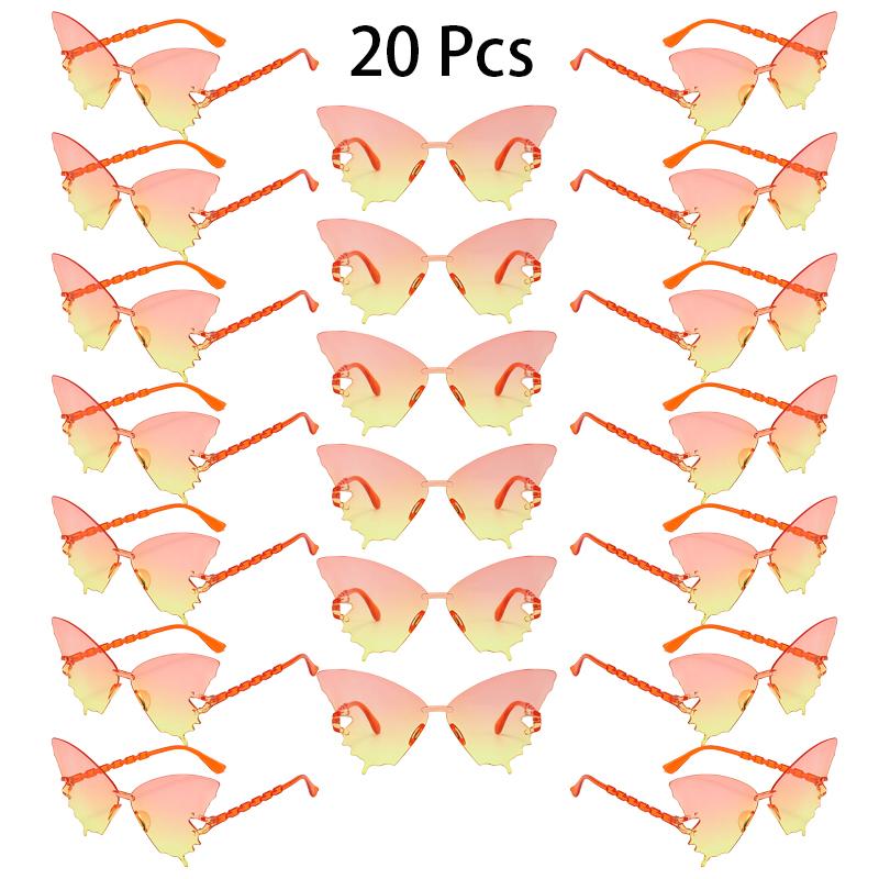 20 Pcs Rimless Butterfly Shaped Sunglasses Women  New In Fashion Multicolor Decor Sun Glasses Trendy Stylish Lady Shades