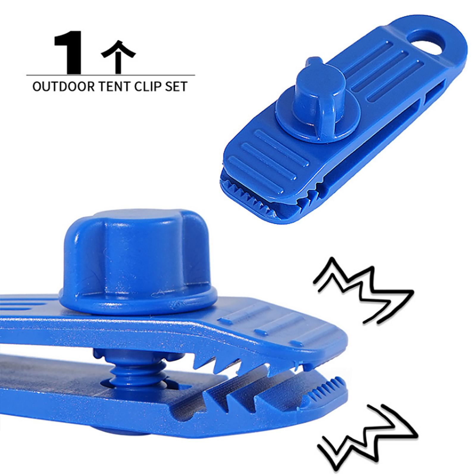 Outdoor Tent Clips Heavy Duty Plastic Clamp Adjustable Locking Mechanism Secure Fastening for Camping Tarp Canopy Accessories синий