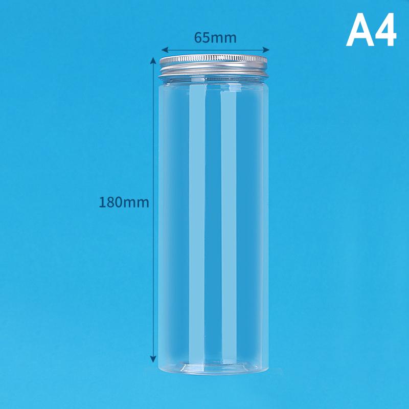 Aluminium-Verpackungsflasche Haustier Klar Leere Versiegelte Flasche Runder Eimer Lagerung Keksglas Lebensmittelqualität Versiegelte Dosen Behälter Tank