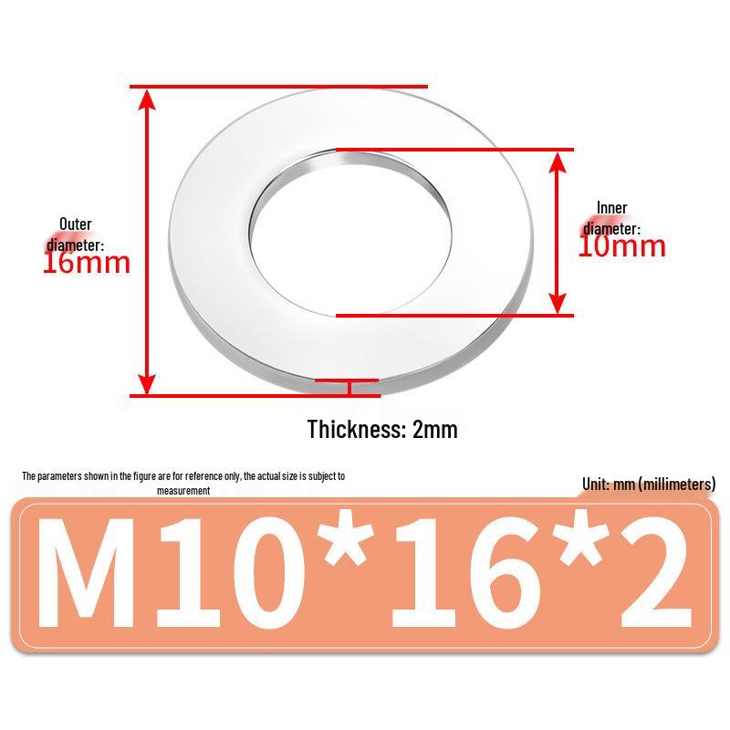 Jin Juntai Thick & Thin Stainless Steel Flat Washer, Round M10-M36