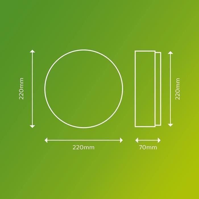 Plafonnier LED PHILIPS DORIS - 6W - 2700K - IP54 - Noir