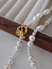 Long Alternating Pearl Necklace with OT Clasp - Stackable Sweater Chain, Autumn/Winter Jewelry (120cm) NL102
