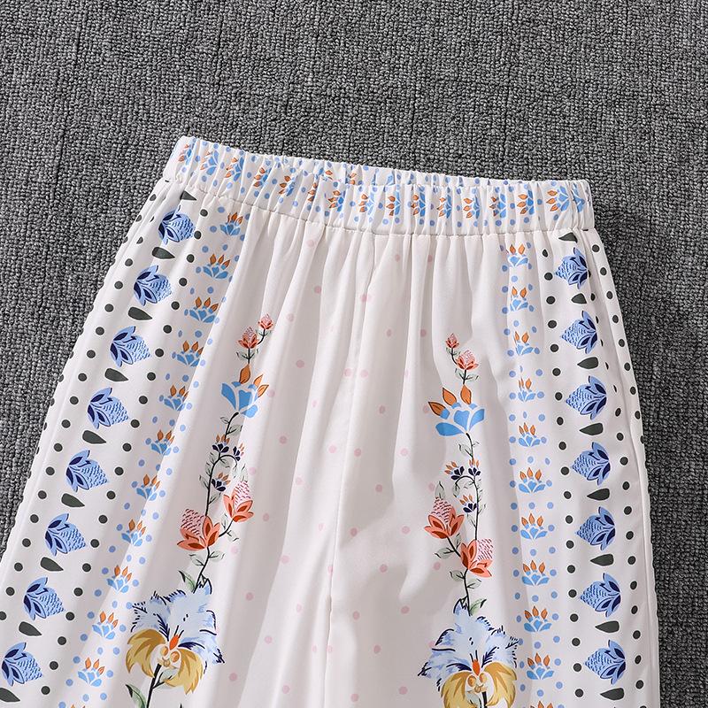 Girls' Fashion White Set: Spring/Summer Children's Casual Two-Piece Set with Puff-Sleeve Top and Wide-Leg Pants