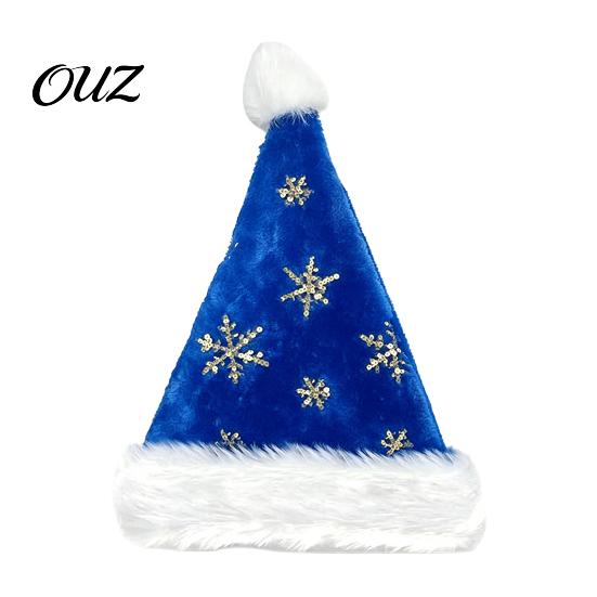 Decorative Sequin Christmas Hats Santa Hat with Red Sequin, Plush Velvet Party for Holiday Favors Adults, Festive Costume Accessory Xmas New Year Gift