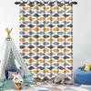 Set Of 2 Minimalist Blue Pattern Curtains Living Room Bedroom Window Home Textiles Geometric Floral Design Drapes Curtain Darkening Polyester Ideal