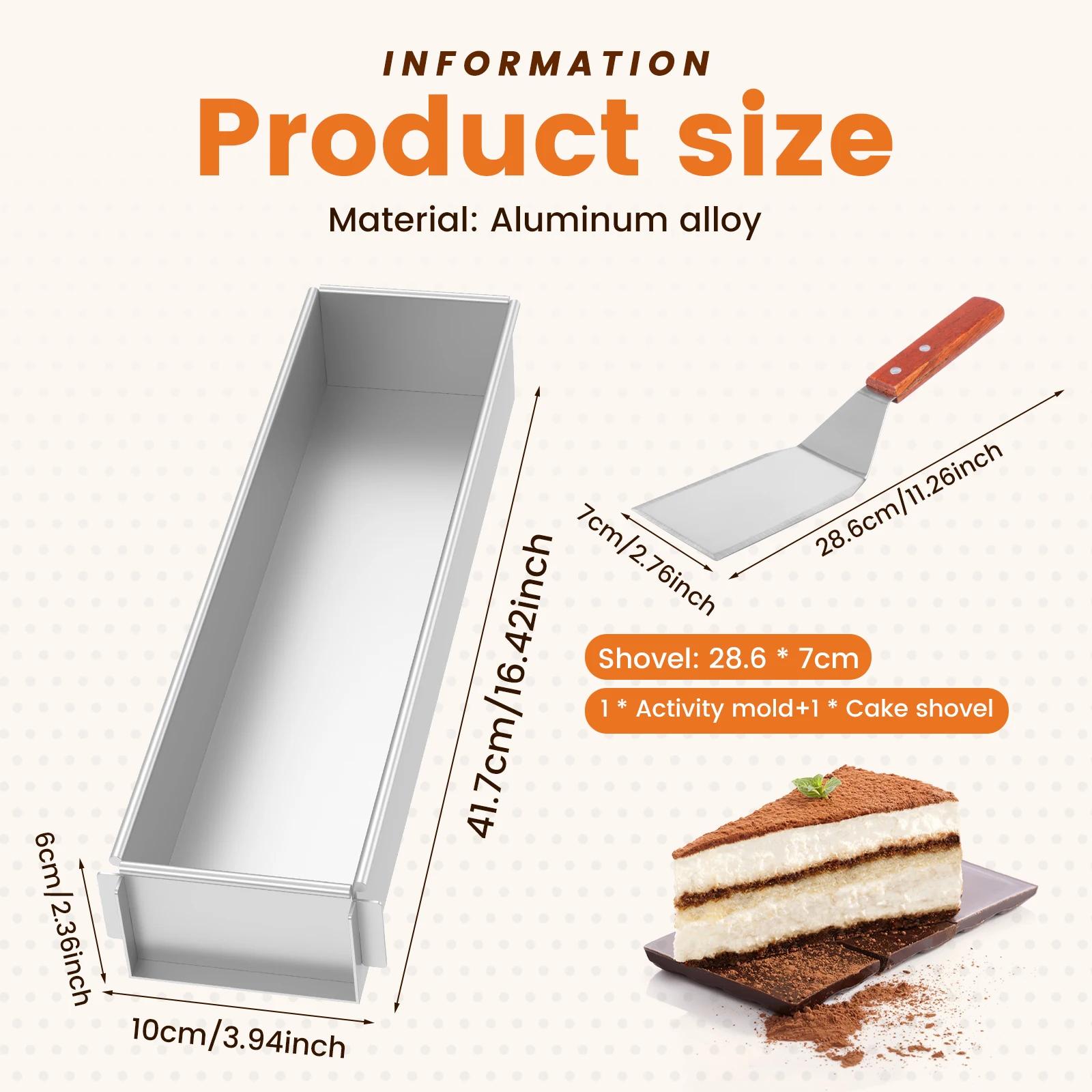 

Rectangle Cake Mold Non stick Aluminum Alloy Pan Cake Baking Tray Heat Resistant Cheesecake Dessert Baking Mold for Dessert Tool