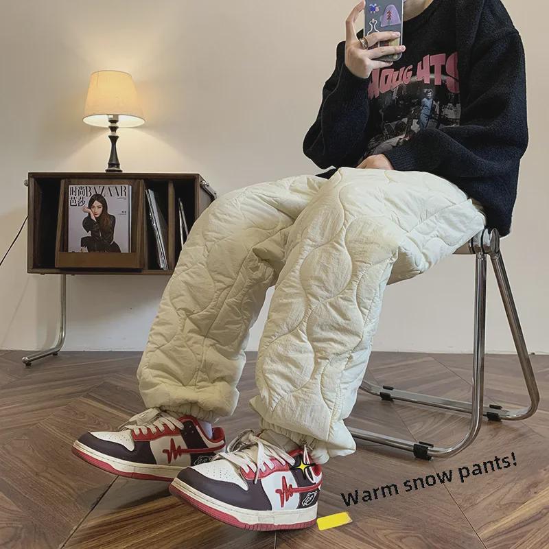 

Женские стеганые зимние брюки из хлопка на пуху: Спортивные штаны свободного кроя, ветрозащитные и теплые, устойчивые к холоду до -40°C 3XL