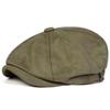 Unisex Suede Solid Color Newsboy Caps British Painters Hats Autumn Winter Berets Flat Peaked Cap Hip Hop Berets