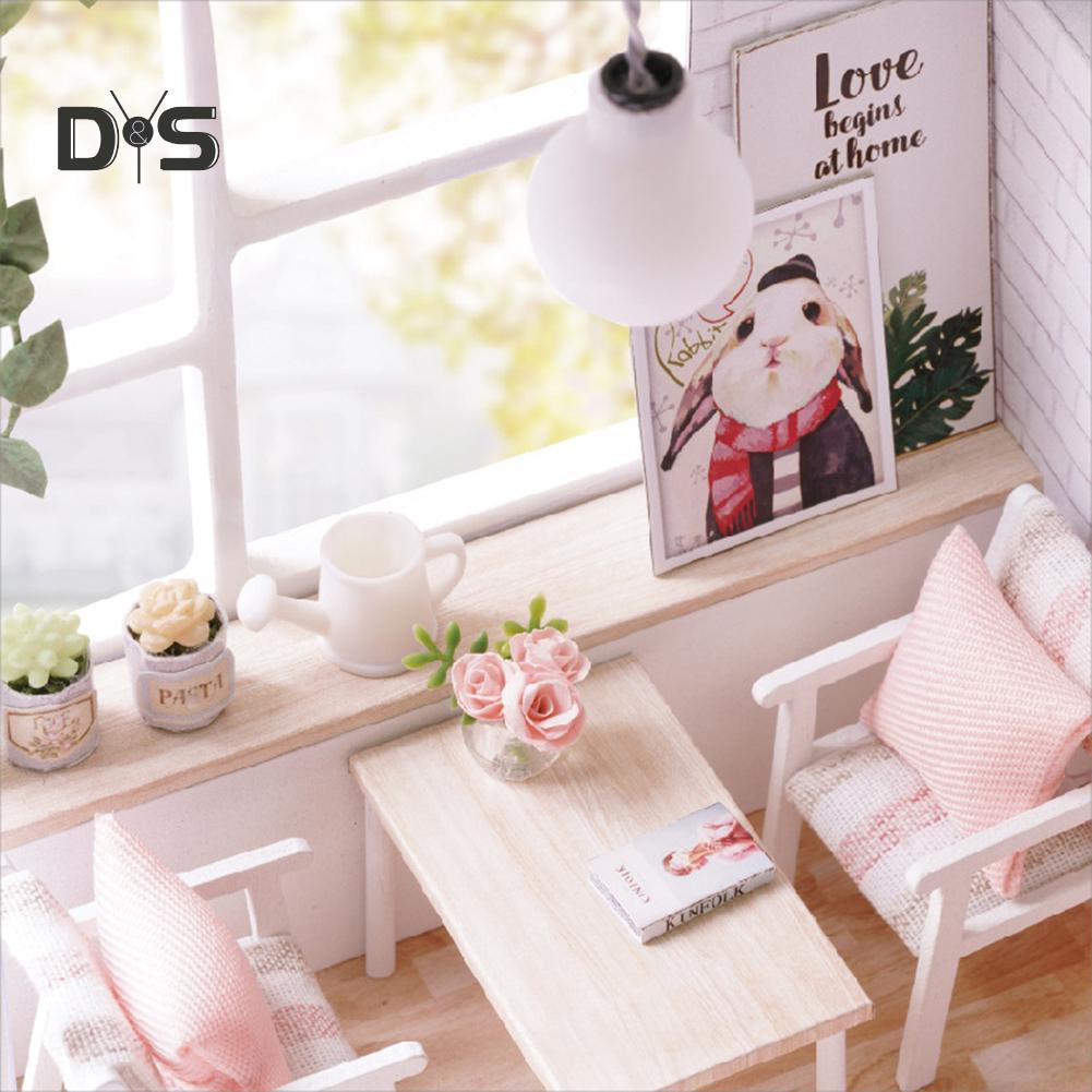 

Играйте с вами, светодиодный миниатюрный кукольный дом, вилла, сделай сам, модель, игрушка ручной работы, рождественские игрушки