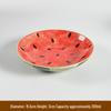 Hand-Painted Watermelon Design Large Ceramic Noodle Bowl with Underglaze Snails Pattern - Fresh, Deep & Stylish.