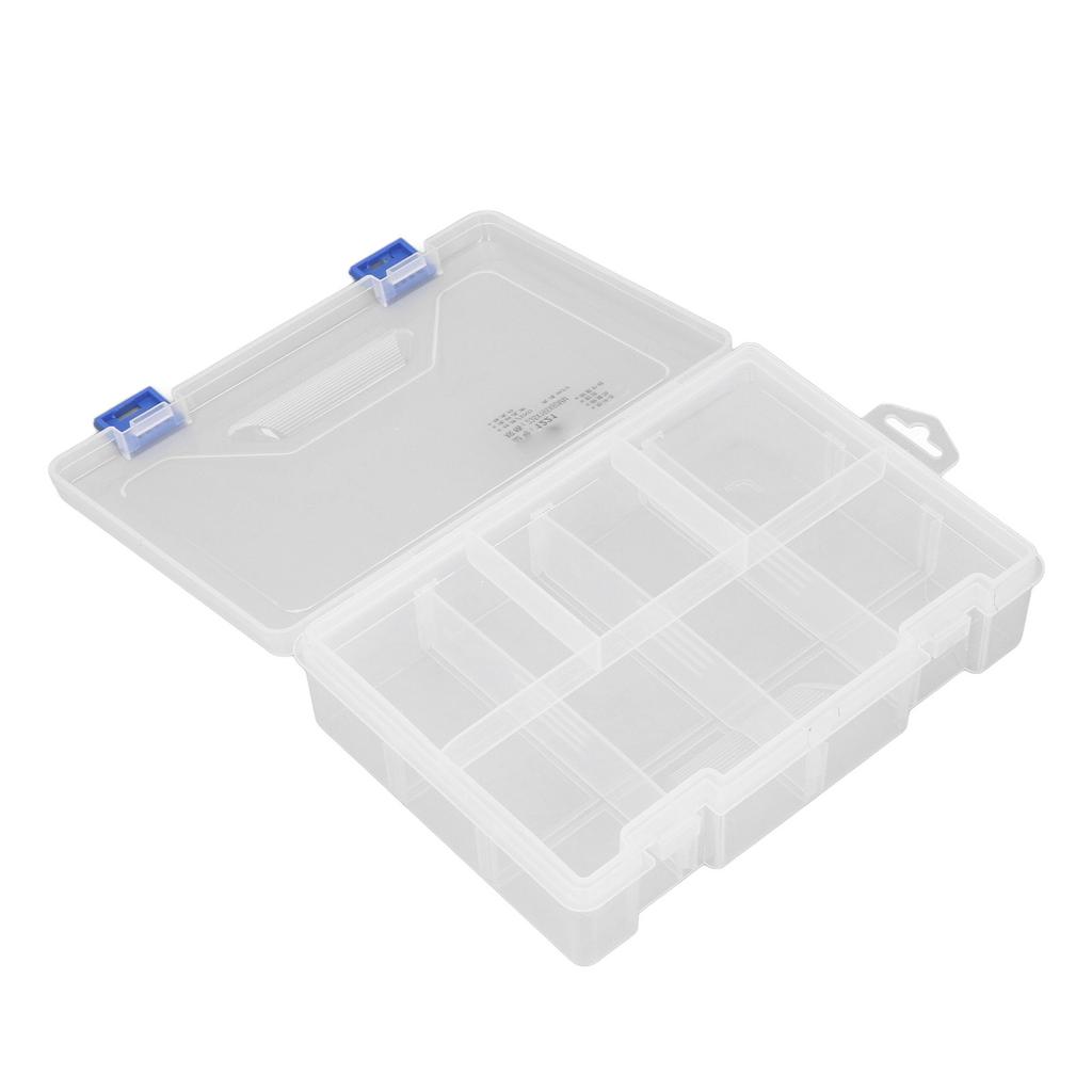 Compartment Box 2 Layer 8 Grids Small Parts Organizer Transparent PP Storage Container with Adjustable Dividers