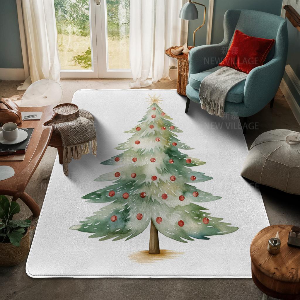 House Entrance Carpet Home Door Mat Living Room Bath Foot Bathroom Non-slip Water Absorption Rugs Bath Merry Christmas Winter