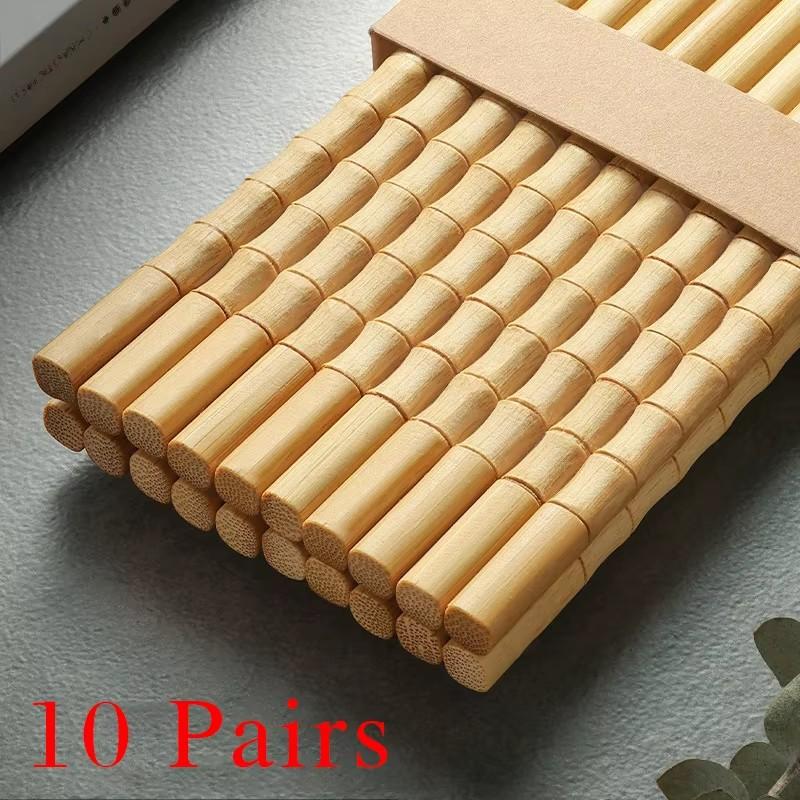 5/10 Pairs Chinese Bamboo Chopsticks,unpainted, Wax Free, Mold Proof, Anti Slip,japanese Kitchen Utensils Bamboo Chopsticks Bundle