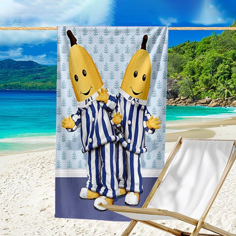 Bananas In Pyjamas Classic Microfiber Beach Towel, Lightweight And Quick-Dry, for Summer Travel, Beach Essential, Swimming Pool Outdoor