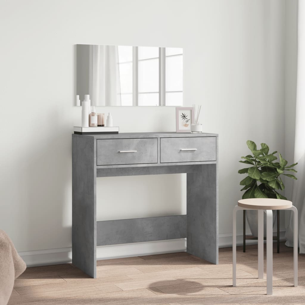 Makeup Table with Mirror Concrete Grey 80 x 39 x 80 cm