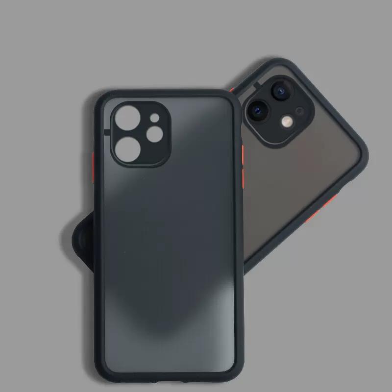 

Shockproof Armor Matte Transparent Phone Case For iPhone 14 13 12 11 Pro Max X XR XS Max 6 6S 7 8 Plus Luxury Silicone Bumper Clear Hard Cover iPhone 14 чорний