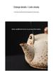 High-End Flint Red Gongfu Tea Set with Ceramic Kettle, Teacups, and Teaplatters
