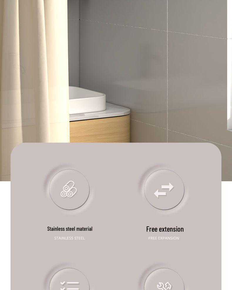 No-Drill Telescopic Clothes Drying & Hanging Rod - Anti-Slip Shower, Curtain & Wardrobe Solution