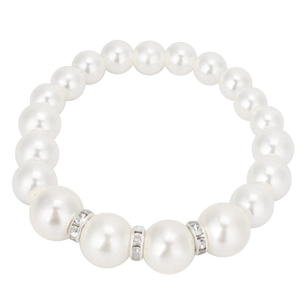 Fauxperlen Hochzeit Halskette Ohrring Armband Sets Brautschmuck Set für Frauen Party Geschenk