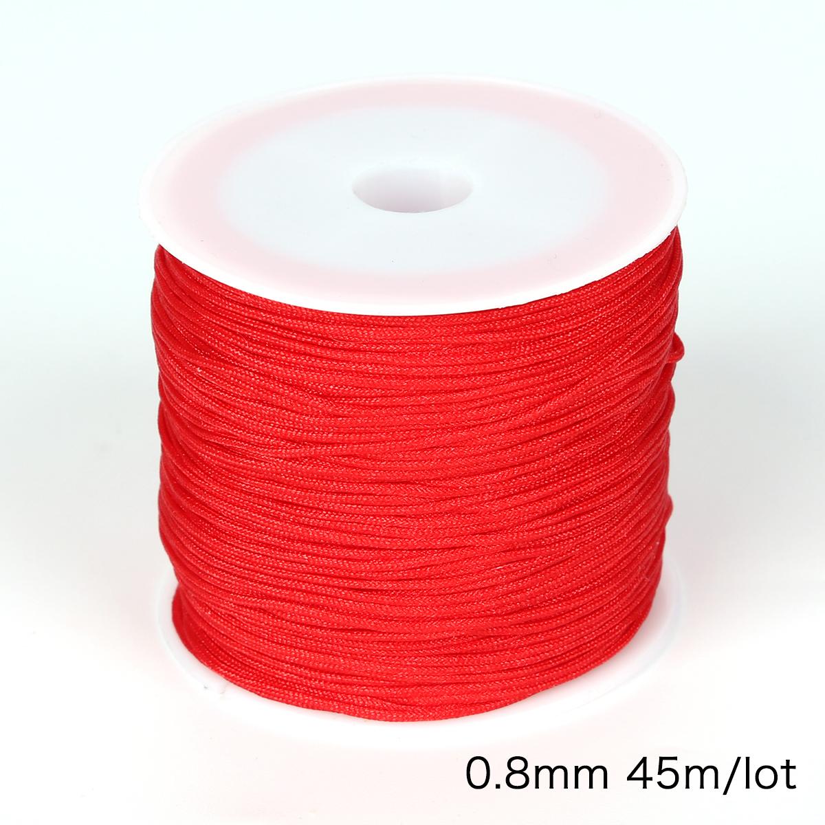 

45/120Meter Cotton Cord Nylon Cord Thread String DIY Beading Braided Bracelet Jewelry Making 0.8mm 45M червоний