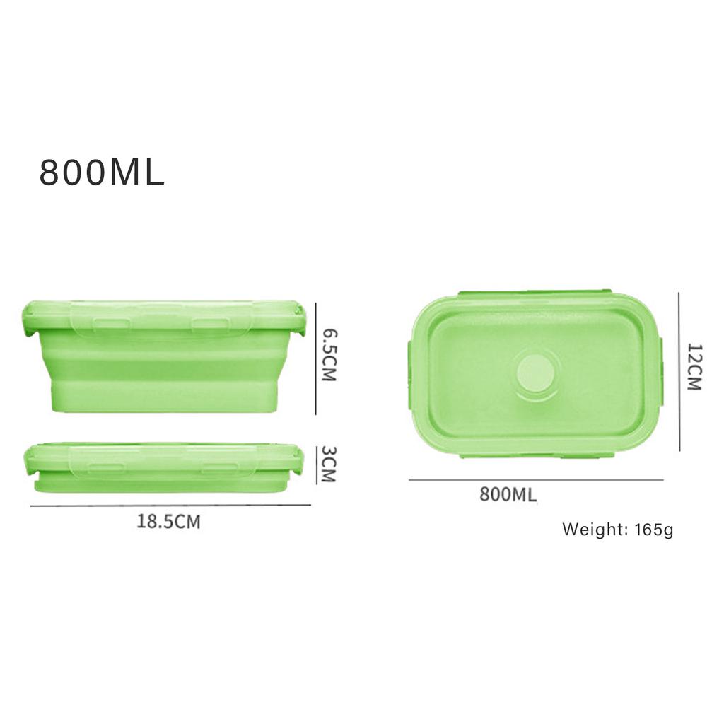 Portable Silicone Folding Lunchbox Easy To Carry Lightweight Fruit Box Suitable for Camping Organization