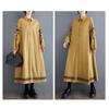 Loose Plus Size Splicing Casual Simple Embroidery Sweet Long Sleeve Dresses