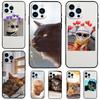 Cute Cat Animals Kitten Phone Case For iPhone 17 Air 16 15 14 13 11 12 Pro Max Plus 12 13 Mini 16e 17 Pro Max Cover