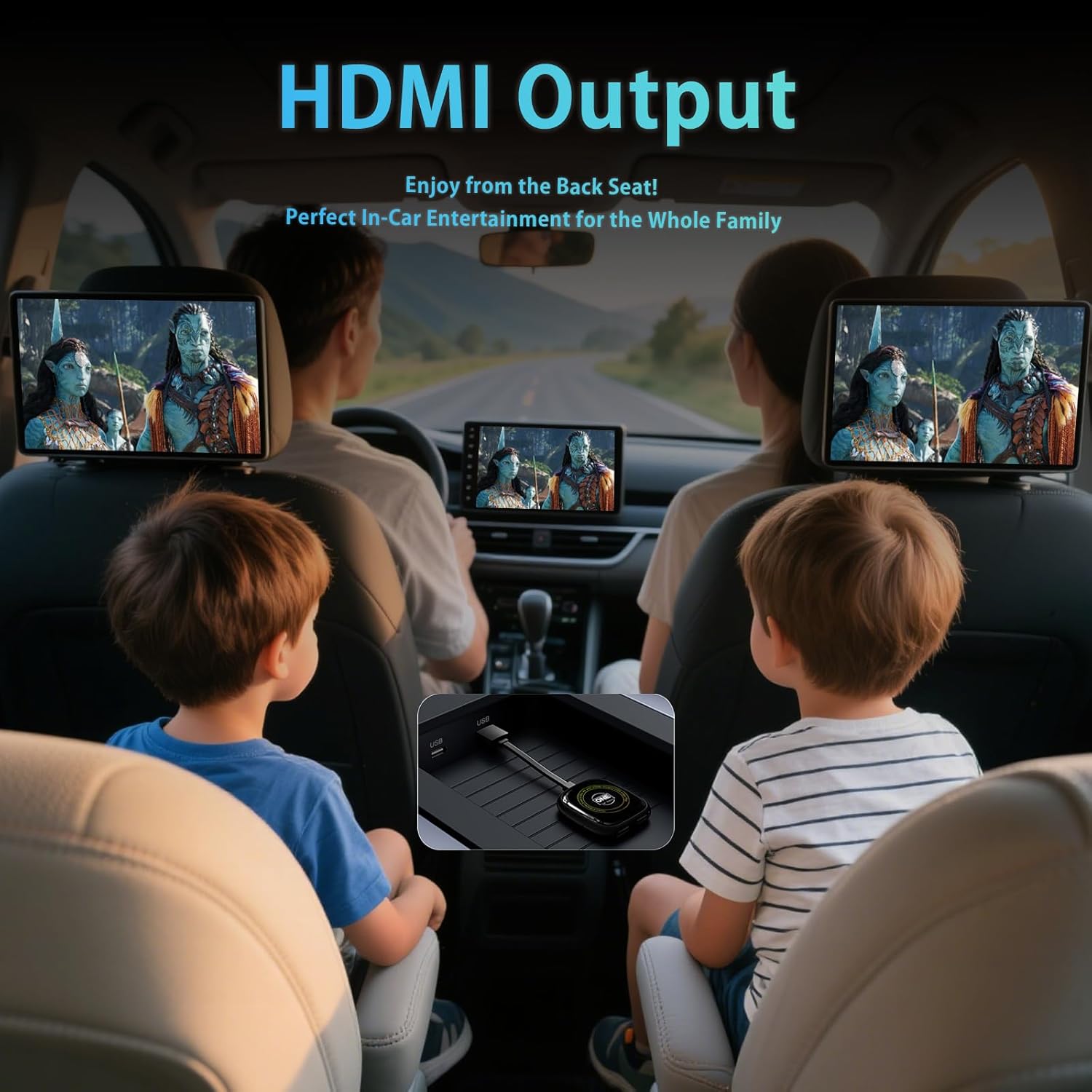 

5-in-1 OneCarStereo Wireless CarPlay Adapter with HDMI-Out, USB-In, Dual Band WiFi, OTA Update, Supports Android Auto, YouTube, United States