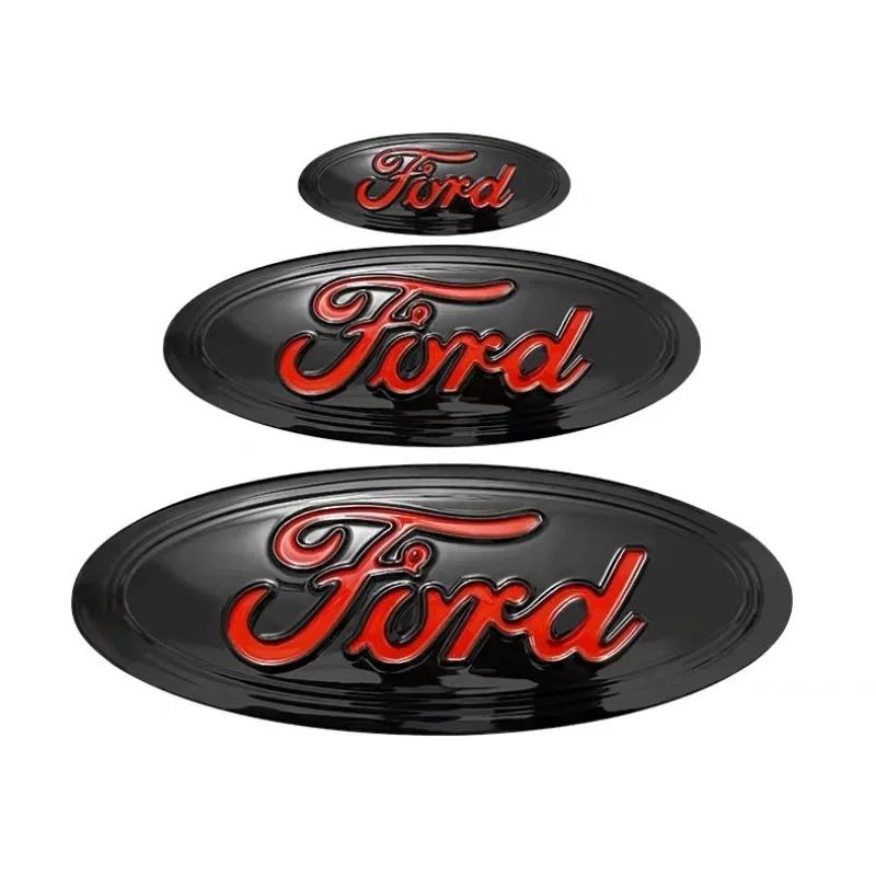 Metal Car Front Rear Steering Wheel Cover Badge Sticker for Ford Explorer Escape ST Kuga Mondeo Focus Edge Focus Taurus Equator