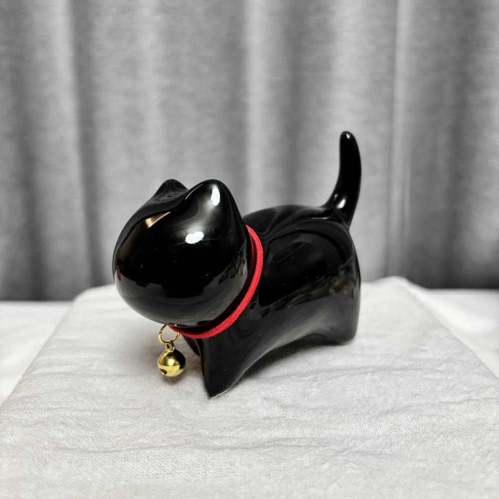 Luxury Style Lucky Cat Bell  Figurines Ceramics Animal Feng Shui Decor  Office Accessories