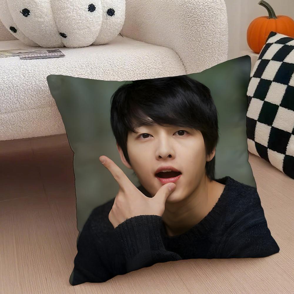 Handsome Talented Korean Actor SSong Joongki Cushion Cover Throw Pillow Cover Hidden Button Durable Polyester Chair Cushion