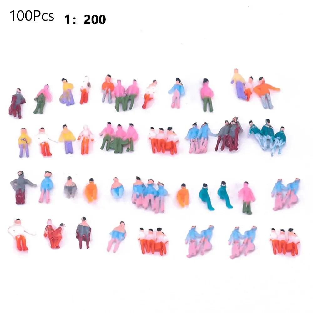 100 шт. Разные позы Масштаб HO 1:80 раскрашенных фигурок людей модель стоящие люди разные позы макет миниатюрное украшение China Mainland