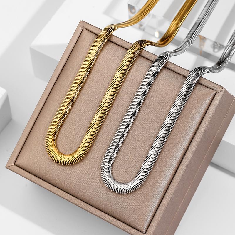 316L Stainless Steel Thick Snake Bone Necklace For Women Punk Hip Hop 2023 Trend Party Gift Fashion  collier