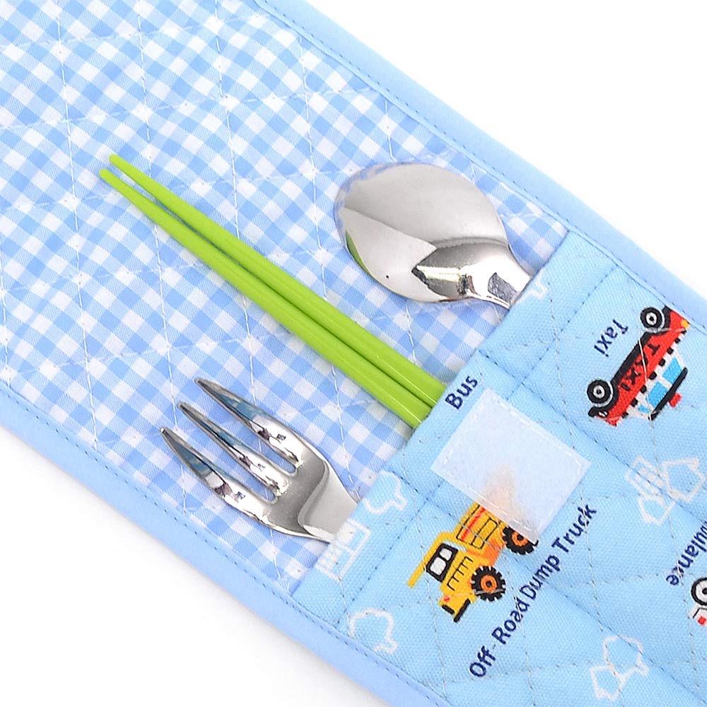COLORFUL CANDY STYLE Cutlery Case for Full Throttle Working Vehicle N4623400 Boys, Cloth, Children, Portable, Stylish, Cute, (Light Blue)