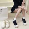 Cream Color Two-Way Canvas Shoes for Women  Summer New Round Toe Soft-Soled Velcro Casual Sports White Shoes Women