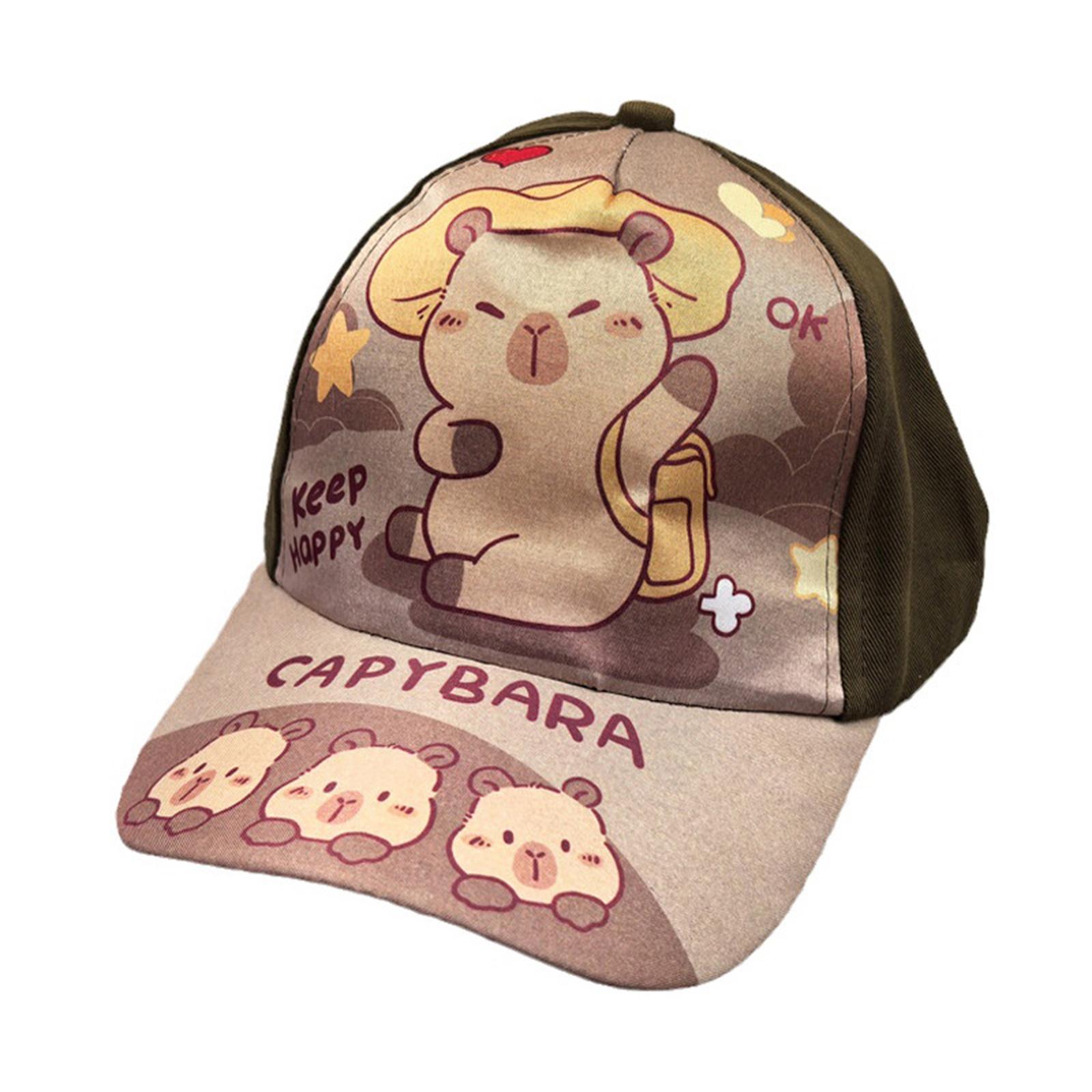 

Бейсболка с принтом капибары, модная шляпа для личности, шляпа для уличной фотографии для законодателей моды и любителей животных C