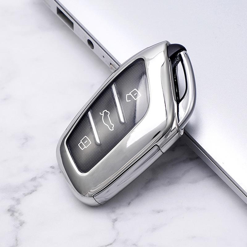 TPU Car Key Case for Roewe RX5/RX3 and MG HS - Two-in-One Key Shell Cover