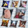 Dipper and Mabel Gravity Falls Pillow Case Anti-dustmite Pillowcase Invisible zipper silky short plush Sofa cushion cover