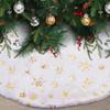 New Christmas Tree Skirt White Snowflakes Plush Xmas Tree Skirts Base Mat Cover Home Decoration Carpet Xmas New Year Decor Gifts