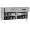 Vidaxl Bench With Shoe Storage, Concrete Grey, 102X35X55 Cm