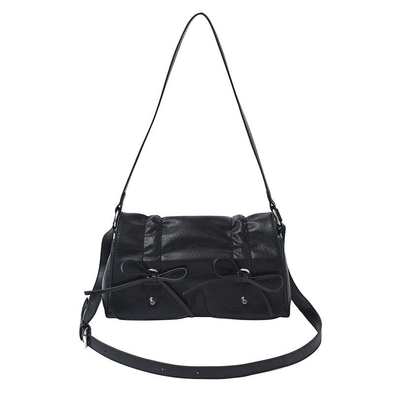 

Новая Сумка-багет с бантом, Сумка подмышку, Многокарманная сумка на плечо, Модная сумка-мессенджер, Женская сумка чёрный