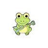 Frog Cute Unique Playing Music Brooch Beautiful Strawberry Accented Pin Alloy