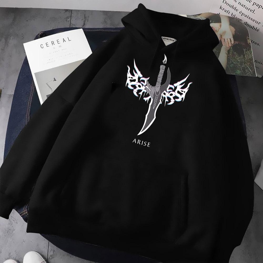 

Sung Jin Woo Print Hooded Anime Solo Leveling Streetwear Men Women Long Sleeve Hoodies Harajuku Loose Casual Pullover Sweatshirt S