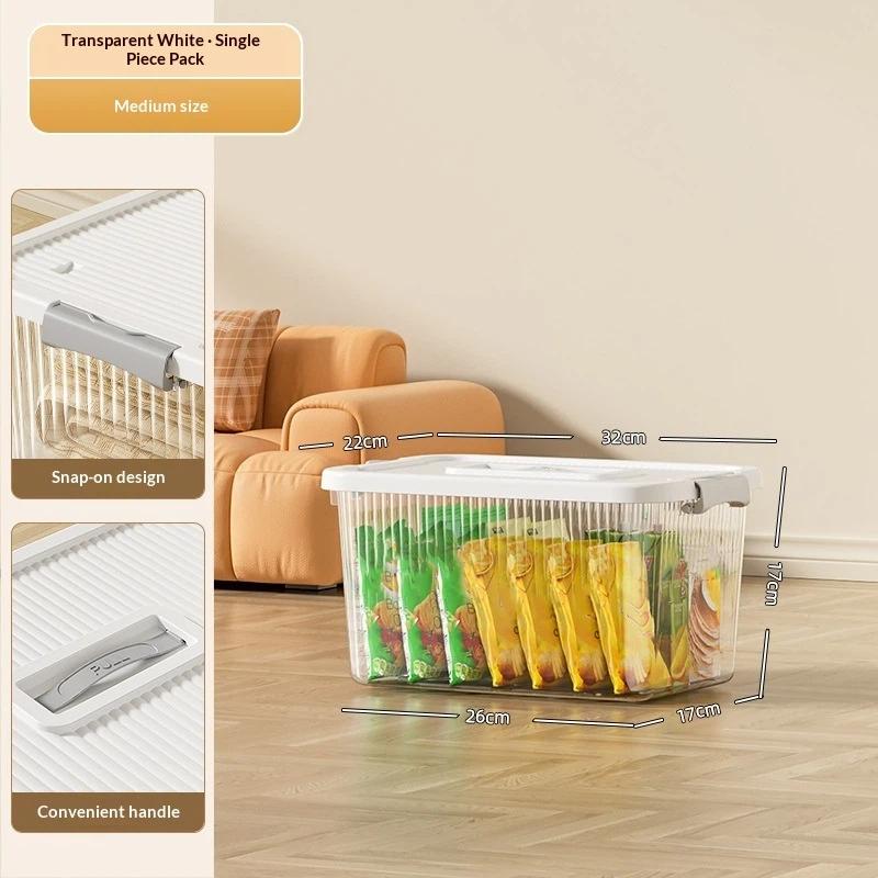 Transparent Large Capacity Storage Bins To Organize Books Snacks Toy Miscellaneous Storage Box